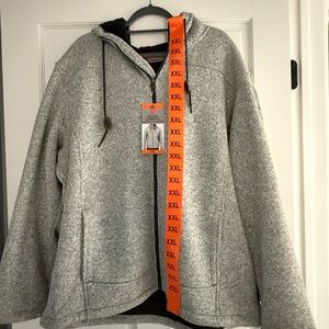Gray Sherpa Lined Hooded Jacket